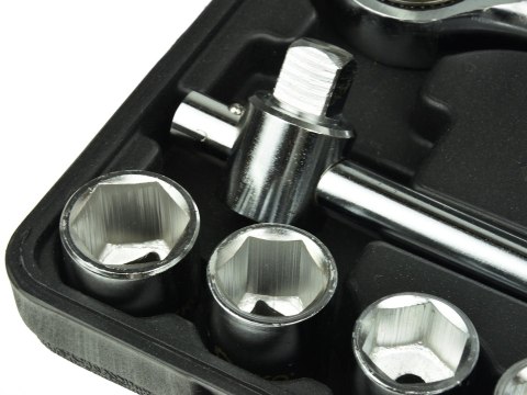 Zestaw kluczy nasad.21el.3/4" 6-kąt.19-50mm/czarna walizka/(2) Geko