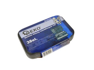 Zestaw kluczy nasadowych 1/4" 38el. Geko