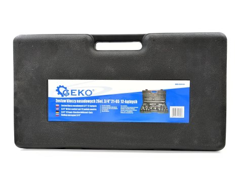 Zestaw kluczy nasadowych 26el.3/4" 21-65 12-kąt (1) Geko