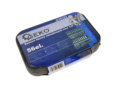 Zestaw kluczy nasadowych torx 1/4" 56el. Geko