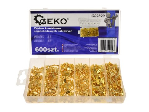 Zestaw konektorów samochodowych kablowych 600szt. Geko