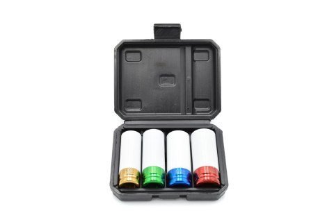 Zestaw nasadek udarowych alufelg 4szt. 17mm 19mm 21mm 22mm Geko