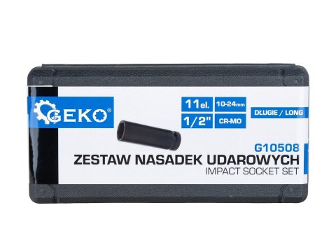 Zestaw nasadek udarowych długich 11el. 1/2" 10-24mm CR-MO (10) Geko