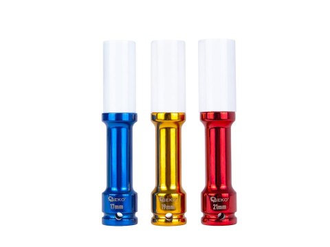 Zestaw nasadek udarowych długich do alufelg 17mm 19mm 21mm Geko