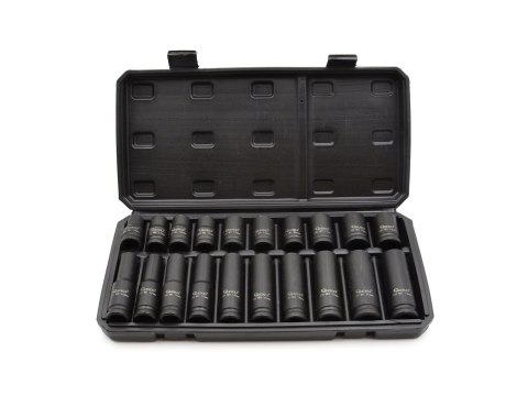 Zestaw nasadek udarowych długich i krótkich 1/2" 10-19mm 20szt Geko