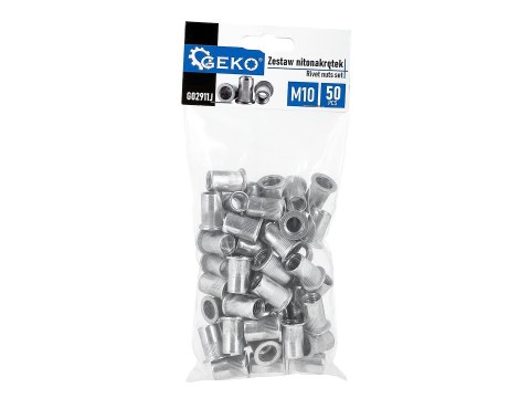 Zestaw nitonakrętek aluminiowych M10 1.0-3.5 50szt (40) Geko