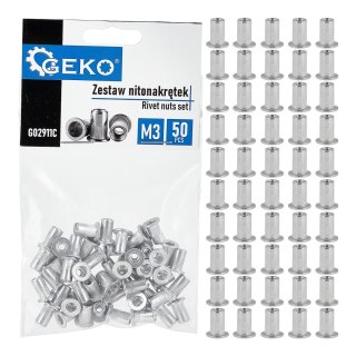 Zestaw nitonakrętek aluminiowych M3 0.5-1.5 50szt (300) Geko