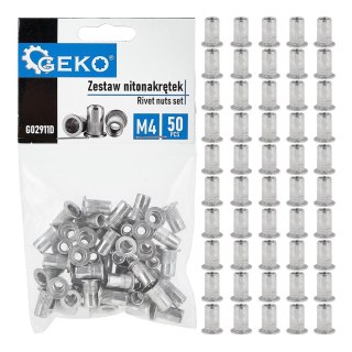 Zestaw nitonakrętek aluminiowych M4 0.5-2.0 50szt (200) Geko