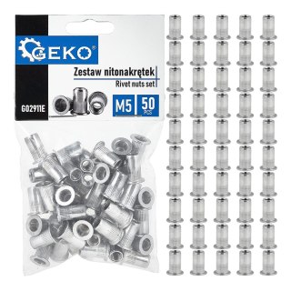 Zestaw nitonakrętek aluminiowych M5 0.5-2.5 50szt (160) Geko