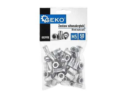 Zestaw nitonakrętek aluminiowych M5 0.5-2.5 50szt (160) Geko