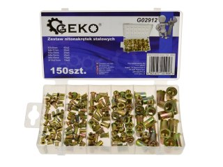 Zestaw nitonakrętek stalowych 150szt. Geko