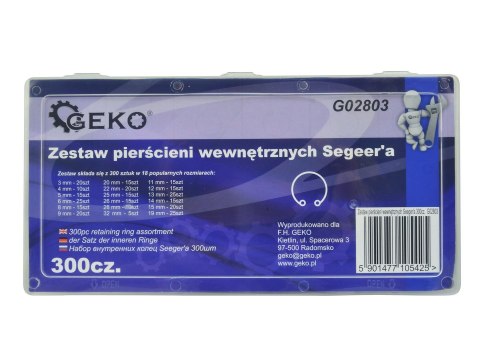 Zestaw pierścieni wewnętrznych Segera 300szt Geko