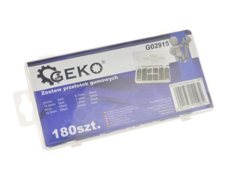 Zestaw przelotek gumowych 180szt.(20) Geko
