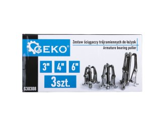 Zestaw ściągaczy trójramiennych do łożysk 3szt. (10) Geko