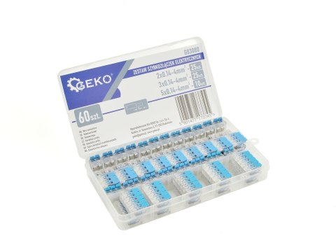 Zestaw szybkozłączek elektrycznych 60el. 0,2-4mm2 (100) Geko