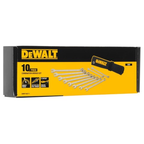 10 ELEMENTOWY ZESTAW KLUCZY PŁASKO-OCZKOWYCH DEWALT DWMT19227-1