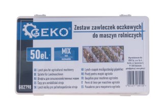 Zestaw zawleczek oczkowych do maszyn rolniczych 50el. Geko