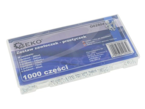 Zestaw zawleczek-przetyczek 1000szt Geko