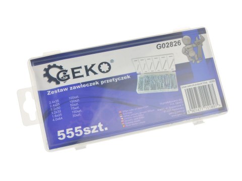 Zestaw zawleczek przetyczek 555szt. Geko