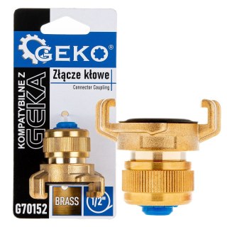 Złącze kłowe mosiężne kompatybilne z GEKA na wąż 1/2" (10/80) Geko