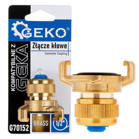 Złącze kłowe mosiężne kompatybilne z GEKA na wąż 1/2" (10/80) Geko