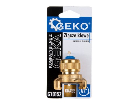Złącze kłowe mosiężne kompatybilne z GEKA na wąż 1/2" (10/80) Geko