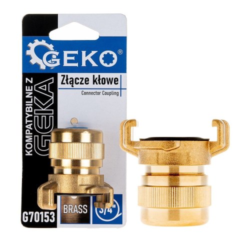 Złącze kłowe mosiężne kompatybilne z GEKA na wąż 3/4" (10/80) Geko