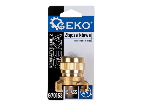 Złącze kłowe mosiężne kompatybilne z GEKA na wąż 3/4" (10/80) Geko