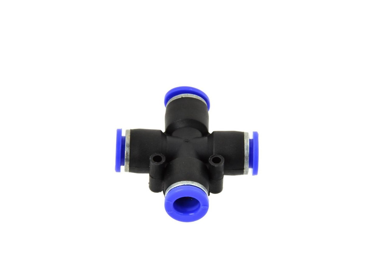 Złączka automatyczna węża PU/PE krzyżowa 6mm (25/50/500) Geko