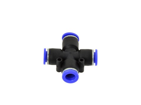 Złączka automatyczna węża PU/PE krzyżowa 6mm (25/50/500) Geko