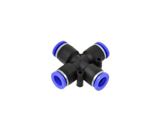Złączka automatyczna węża PU/PE krzyżowa 6mm (25/50/500) Geko