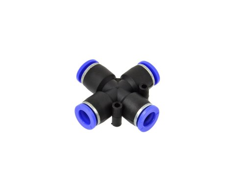 Złączka automatyczna węża PU/PE krzyżowa 6mm (25/50/500) Geko