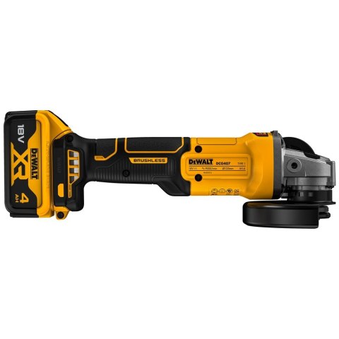 18V XR 125 MM BEZSZCZOTKOWA SZLIFIERKA KĄTOWA 2 X 4AH DEWALT DCG407M2T-QW