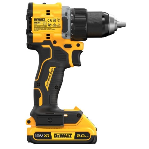 18V XR BEZSZCZOTKOWA WIERTARKO-WKRĘTARKA - 2 X 4AH DEWALT DCD794D2T-QW