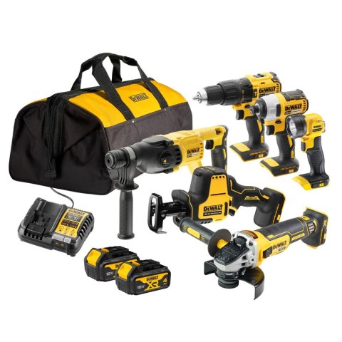 18V XR ZESTAW 6 NARZĘDZI - 2 X 4 AH DEWALT DCK607M2-QW