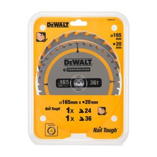 2 PAK TARCZ CSB 165X20MM 24T I 36T DEWALT DT90270-QZ