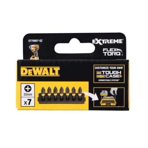 7 SZT. BITY PH2 25MM FLEXTORQ DEWALT DT70807-QZ