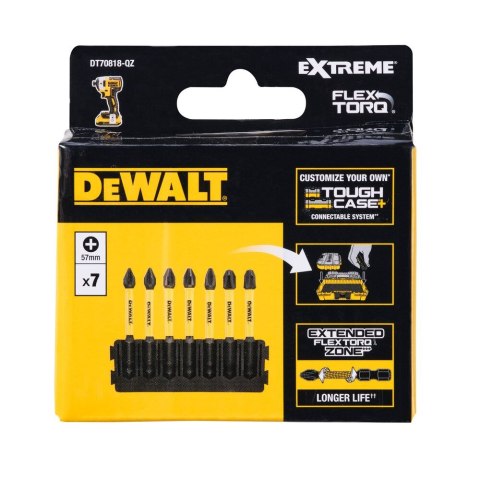 7 SZT. BITY PHILLIPS 57MM FLEXTORQ DEWALT DT70818-QZ