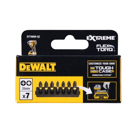 7 SZT. BITY PH/PZ 25MM FLEXTORQ DEWALT DT70809-QZ