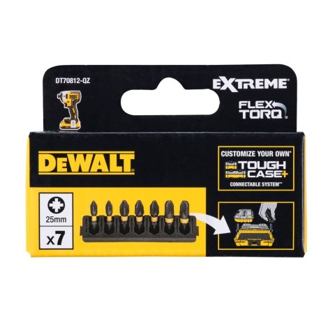 7 SZT. BITY POZI 25MM FLEXTORQ DEWALT DT70812-QZ