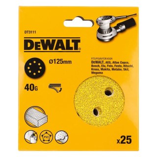 ARKUSZE DO SZLIF.NA RZEP 125MM, GR.40 DEWALT DT3111-QZ