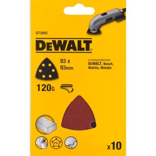 Arkusze ścierne typu Delta - 93 x 93 mm perforowane 120G DEWALT DT3093-QZ