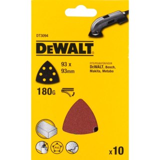 Arkusze ścierne typu Delta - 93 x 93 mm perforowane 180G DEWALT DT3094-QZ