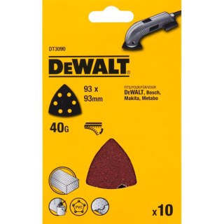 Arkusze ścierne typu Delta - 93 x 93 mm perforowane 40G DEWALT DT3090-QZ