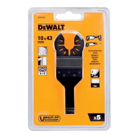 BRZESZCZOTY DETAIL BLAD 10X43 5SZT DO MULTINARZĘDZIA DEWALT DT20726-QZ
