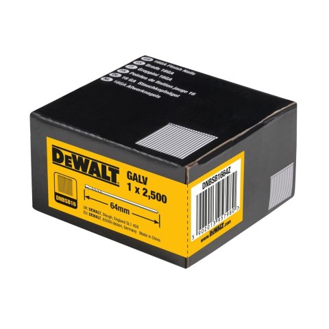 GWOŹDZIE 16GA 64MM GALV 2.5M DEWALT DNBSB1664Z