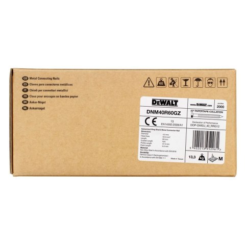 GWOZDZIE PT MCN 4.04-60 RING GAL 2M DEWALT DNM40R60GZ