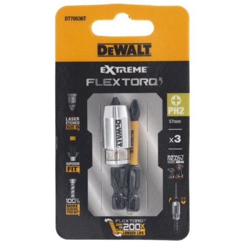 KOŃC WKRĘT UDAR TORSION 2 X PH2/UCH DEWALT DT70536T-QZ