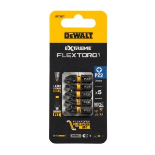 KOŃCÓWKI WKRĘTARSKIE EXTREME IMPACT® TORSION PZ2/25 MM (OPAK. 5 SZT.) DEWALT DT7387T-QZ