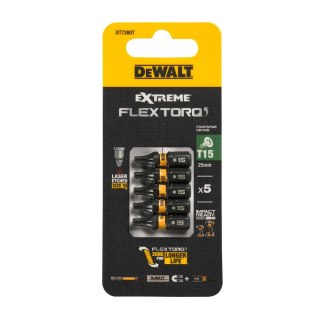 KOŃCÓWKI WKRĘTARSKIE EXTREME IMPACT® TORSION T15/25 MM (OPAK. 5 SZT.) DEWALT DT7380T-QZ